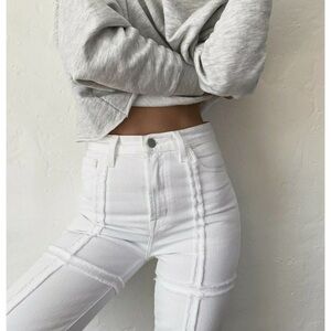 J BRAND Jules High-Rise Ankle Straight - White Off The Grid